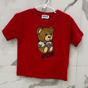 Moschino Red Tee with Brown Teddy Bear Size 5